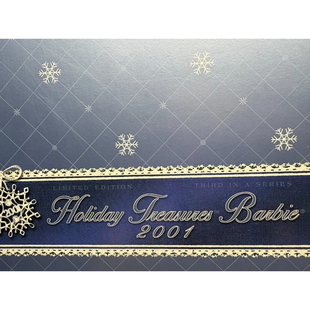 Vtg 2001 Mattel Holiday Treasures Barbie Doll Midnight Blue Gown Limited Edition